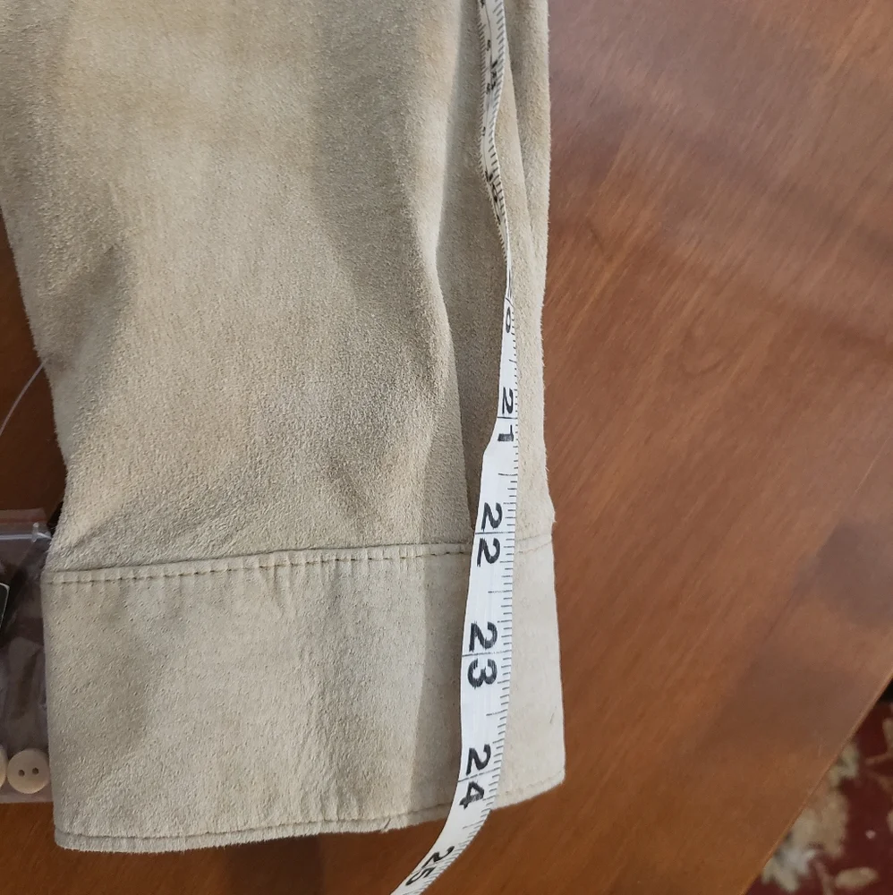 ALAN FLUSSER 100% Suede Men’s Shirt Medium Long Sleeve Button, New with Tags - Picture 12 of 13